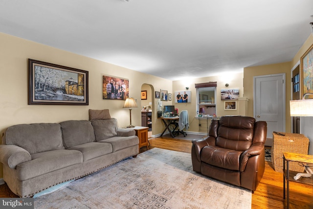 living room featuring hardwood / wood-style floors