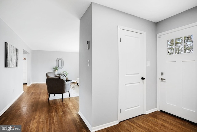 entryway featuring dark hardwood / wood-style flooring