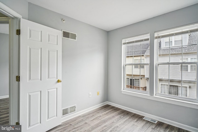 empty room featuring light wood-type flooring