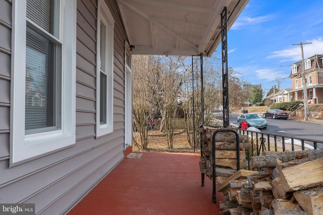 view of patio with a porch