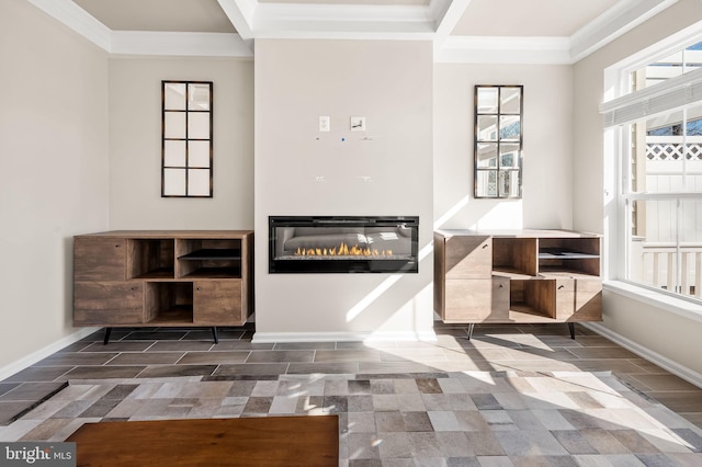 interior space featuring ornamental molding