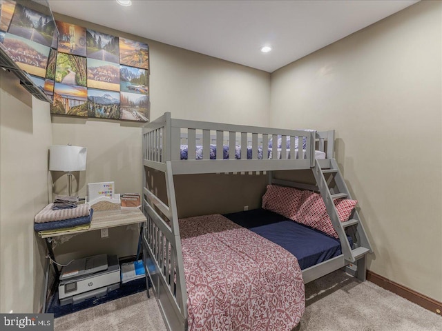 bedroom with carpet