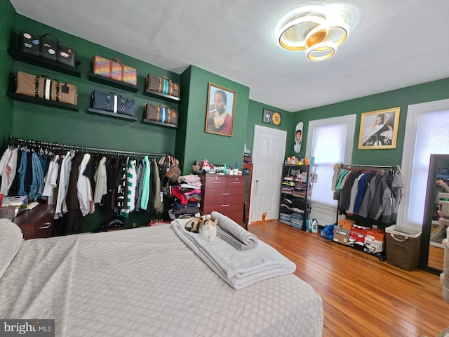 bedroom featuring hardwood / wood-style floors