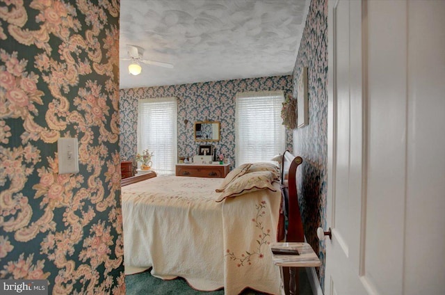 bedroom featuring a textured ceiling