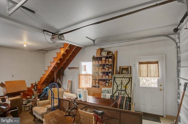 garage featuring a garage door opener