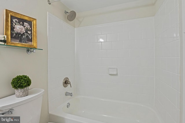 bathroom featuring toilet and shower / washtub combination
