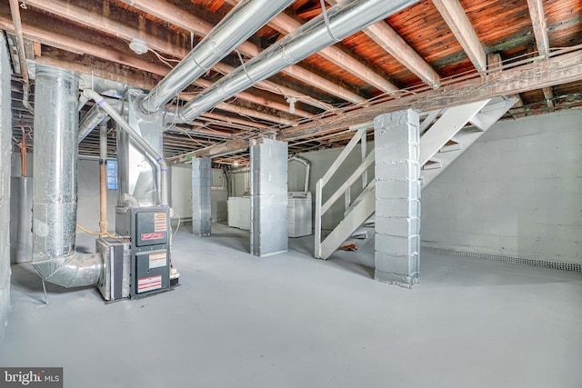 basement featuring washer / clothes dryer