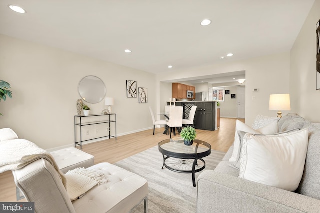 living room featuring light hardwood / wood-style floors