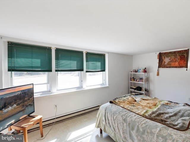 bedroom with tile patterned floors