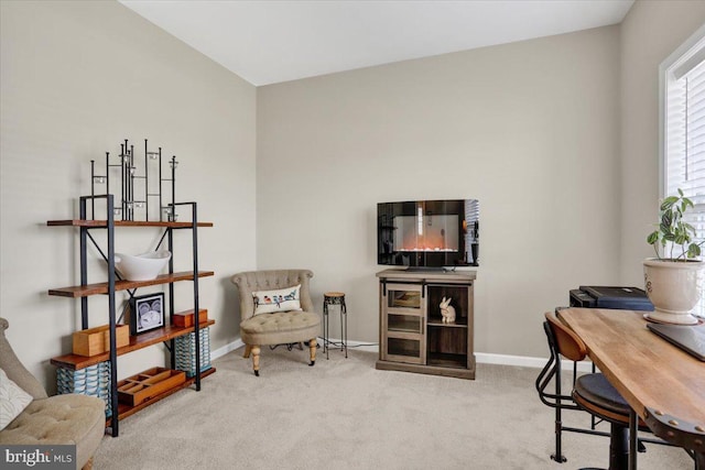 office with light colored carpet