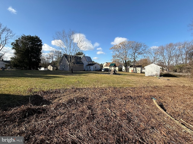 view of yard with a playground