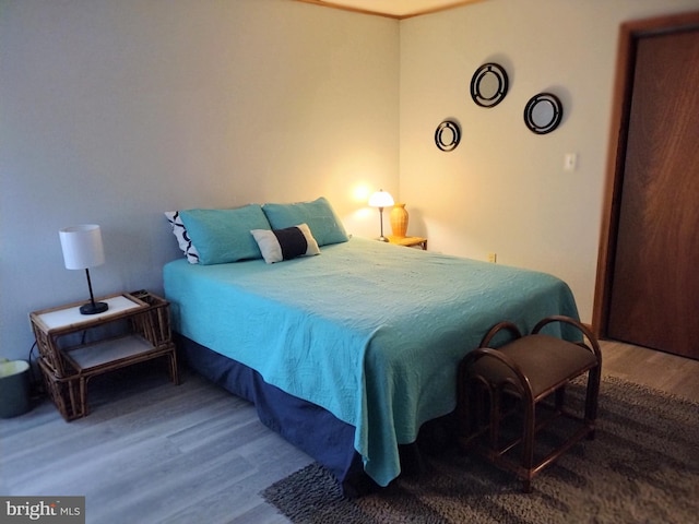 bedroom featuring hardwood / wood-style flooring