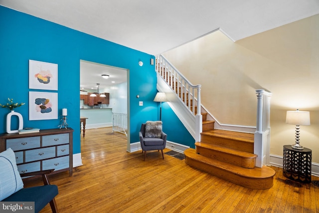 interior space with hardwood / wood-style flooring