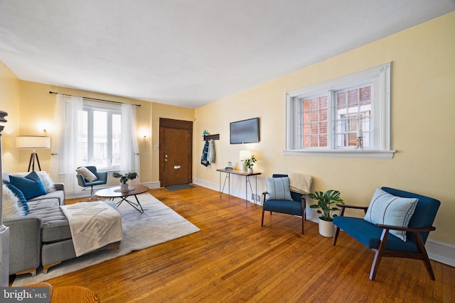 living room featuring hardwood / wood-style flooring