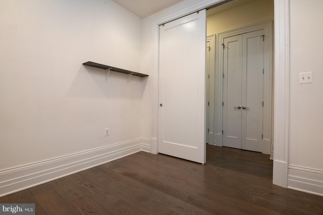 interior space featuring dark hardwood / wood-style flooring