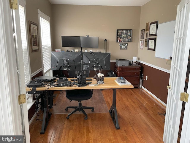 office area featuring wood-type flooring