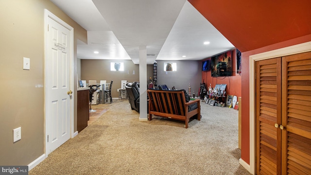 view of carpeted living room