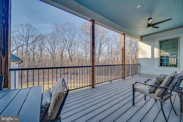 deck with ceiling fan