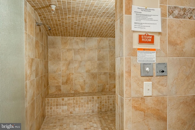 room details with a tile shower