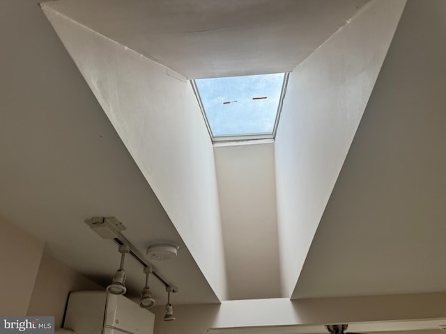 room details featuring track lighting and a skylight