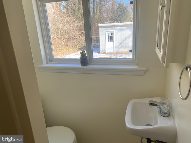 bathroom featuring toilet and sink