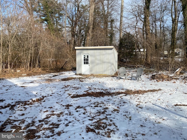 view of snow covered structure