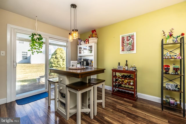 dining room featuring dark hardwood / wood-style flooring