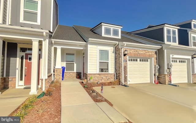 view of front of house with a garage