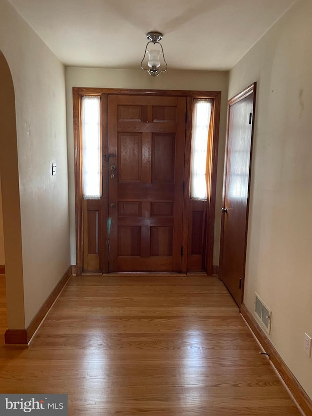 entrance foyer featuring light hardwood / wood-style flooring