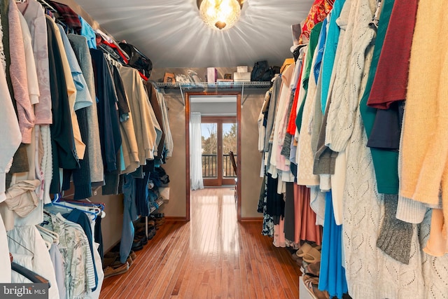 spacious closet with wood-type flooring