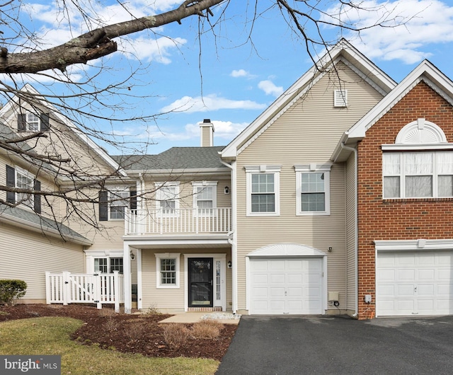 view of property with a garage