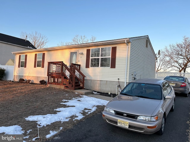 view of front of home