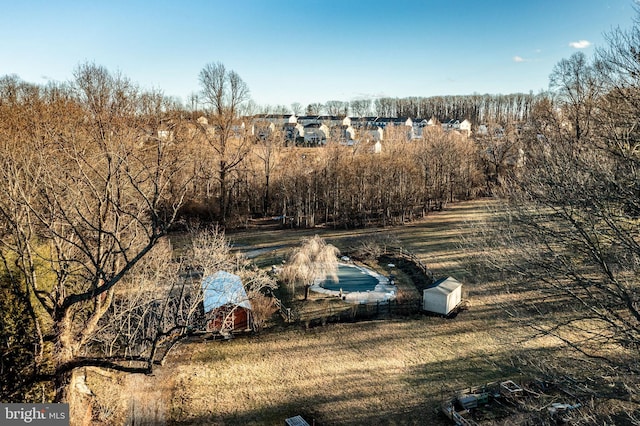 drone / aerial view featuring a rural view