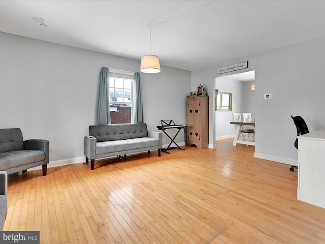 living area featuring light hardwood / wood-style floors