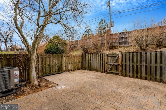 view of patio featuring central AC