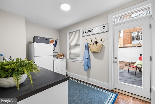 interior space with washer / dryer