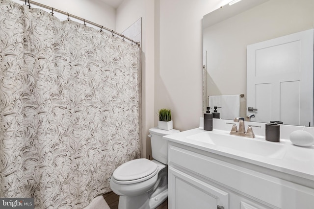 bathroom with vanity and toilet