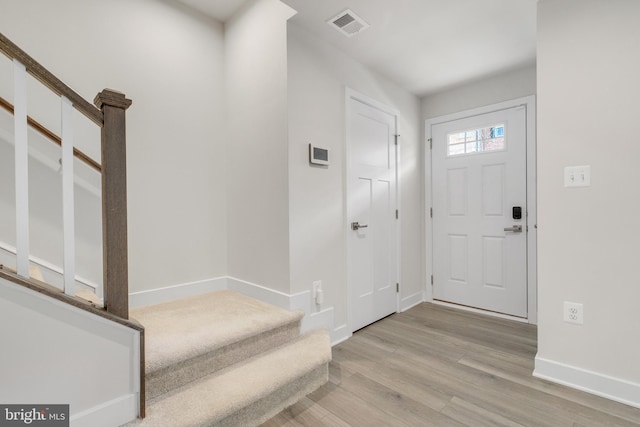 entryway featuring light hardwood / wood-style flooring