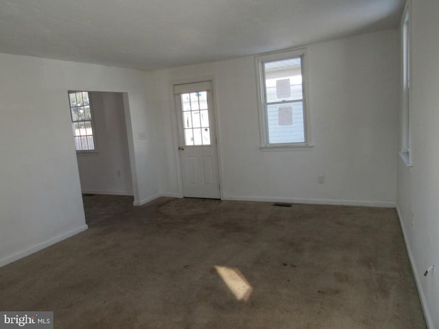 carpeted foyer with plenty of natural light