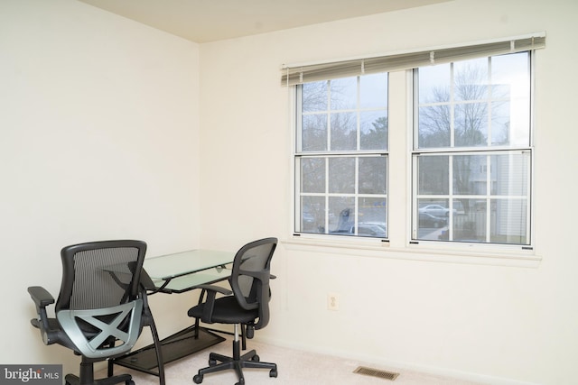 view of carpeted office