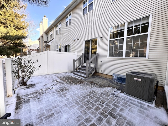 view of patio with central AC