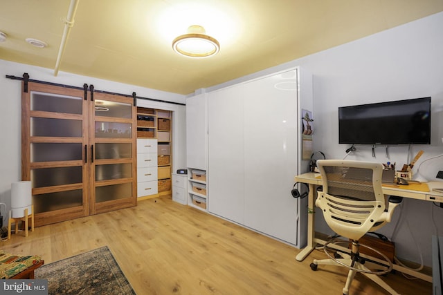 office featuring light hardwood / wood-style floors