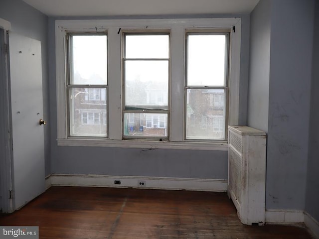 empty room featuring dark hardwood / wood-style floors