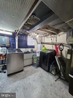 basement with independent washer and dryer