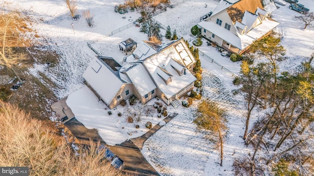 view of snowy aerial view