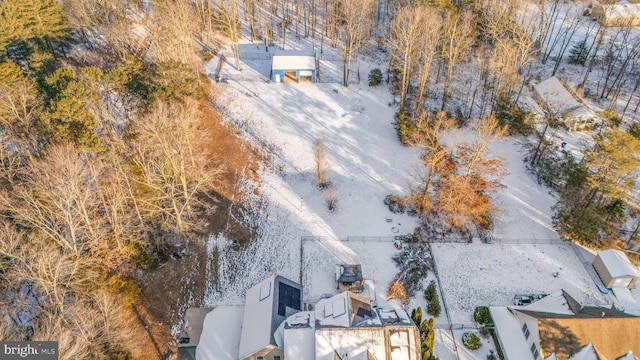 view of snowy aerial view