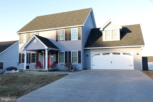 view of front of home featuring a garage