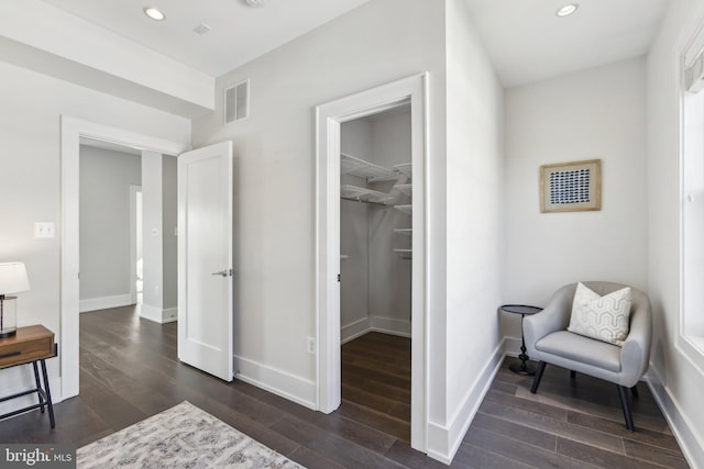 interior space featuring dark hardwood / wood-style floors