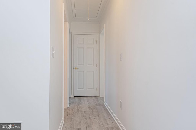 hallway with light wood-type flooring