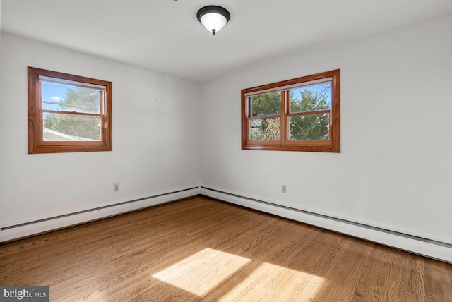 empty room with light wood-type flooring